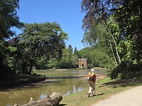 Door het park