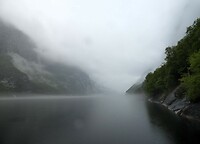 Lysefjord in de wolken