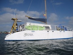 De boot waarmee we naar Colombia varen