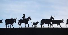 Versiering van de toegangspoort naar een ranch