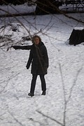 In de sneeuw