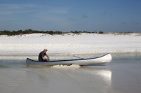Met de kano naar het strand