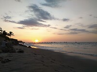 Zonsondergang eerste dag Mancora
