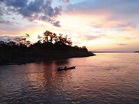 Zonsondergang Amazone rivier