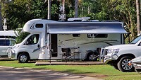 mooie camper op de camping