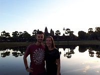 Een fotootje voor Angkor Wat mag uiteraard niet ontbreken