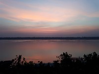 Zonsondergang bij de Mekong