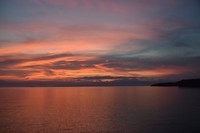 Tijdens deze prachtige zonsondergang zagen we overal schildpadden in het water!