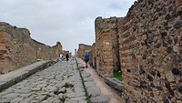 Een straat (open riool) in Pompei