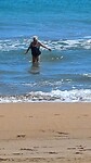 Het strand van de camping