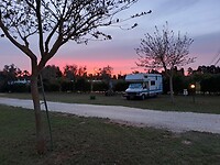 Zonsondergang op camping fontanelle