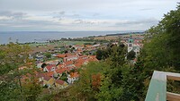 Uitzicht op Gränna vanuit het terrasje