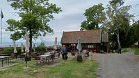 Het restaurant gezien aan de buitenkant