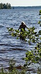 Strand camping Gnosjö met een stoere dame