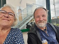 Selfie wachten op de bus