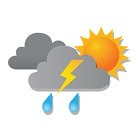 24 April 2016 donkere wolk zon bliksem