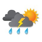 25-04-2017  donkere wolken zon bliksem en druppels