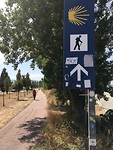 Tegen de route inlopen net voor Pamplona.