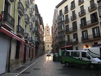 Ochtendstilte in Pamplona.