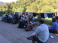 Wachtende pelgrims!