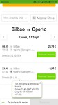Reisschema voor de bus van Bilbao naar Porto.