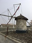 Oude molen zomaar tussen de huizen.
