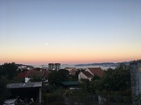 Uitzicht op Vigo vroeg in de morgen.