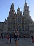 Voor de kathedraal in Santiago de Compostela.