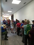 Wachtrij voor de Compostela.