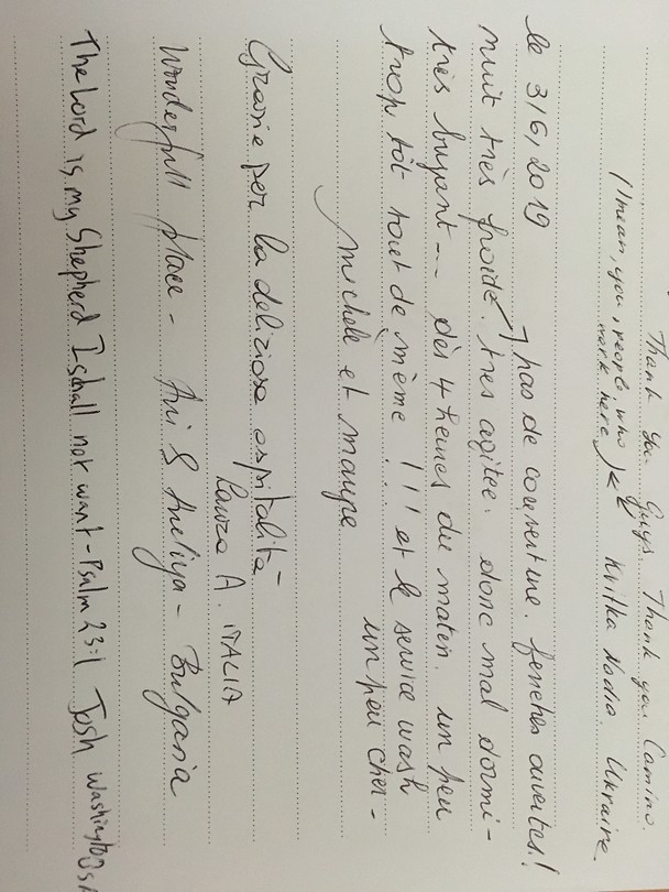 Reacties in het gastenboek.