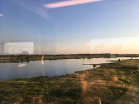 Foto vanuit de trein van de Lek bij Culemborg. Bijna thuis.