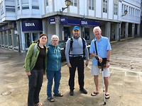 Pontedeume Suzanne uit Utrecht, Mieke, Stanislav uit Slowakije en Leon uit Zuid Afrika.