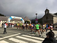 Start halve marathon van Roncesvalles naar Zubiri.