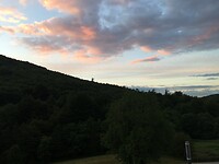 Zonsopgang bij de herberg.