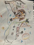 Een mooie tekening gekregen bij de herberg in Bouzais