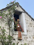 Een pelgrim van bloempotten.