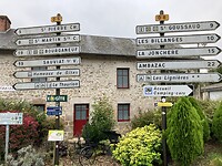 Splitsing van wegen en routes in Chatelus.