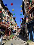 Straat in de oude binnenstad van Limoges.