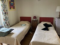 De slaapkamer in ons huisje in Aixe.