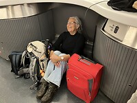 Een bijzondere zitplaats in de trein.