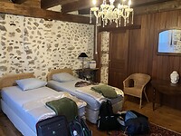 Onze kamer in het hostel in Saint Jean.