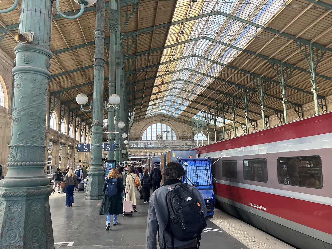Aankomst op Gare du Nord in Parijs.