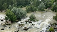 Sterke stroming in de rivier de Ardour.