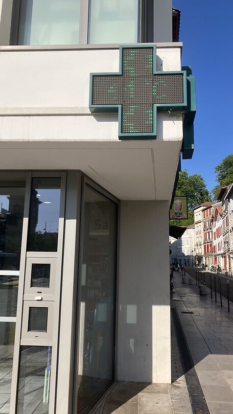 De temperatuur in Bayonne bij het station.