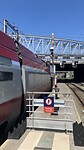 Net voor het einde van het perron konden we instappen!