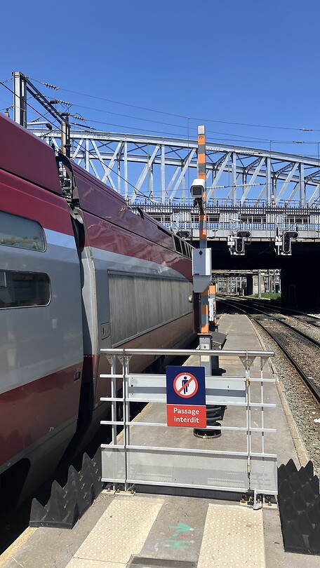 Net voor het einde van het perron konden we instappen!
