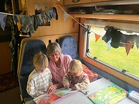 Voorlezen in de camper