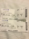 Onze vliegtickets - begin van ons Avontuur