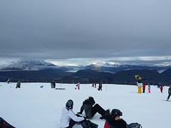 Geen slecht uitzicht tijdens het snowboarden