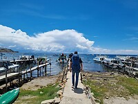Op naar de boot voor Isla del Sol